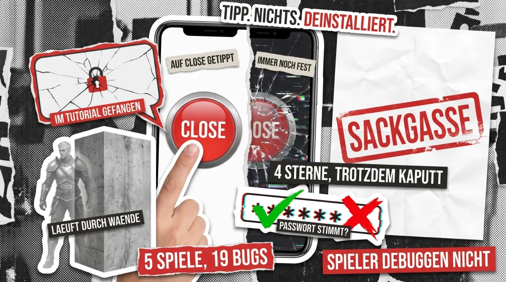 Bug Crawl Digest #1: Die häufigsten Bugs in Handyspielen Bug Crawl Digest #1: Die häufigsten Bugs in Handyspielen